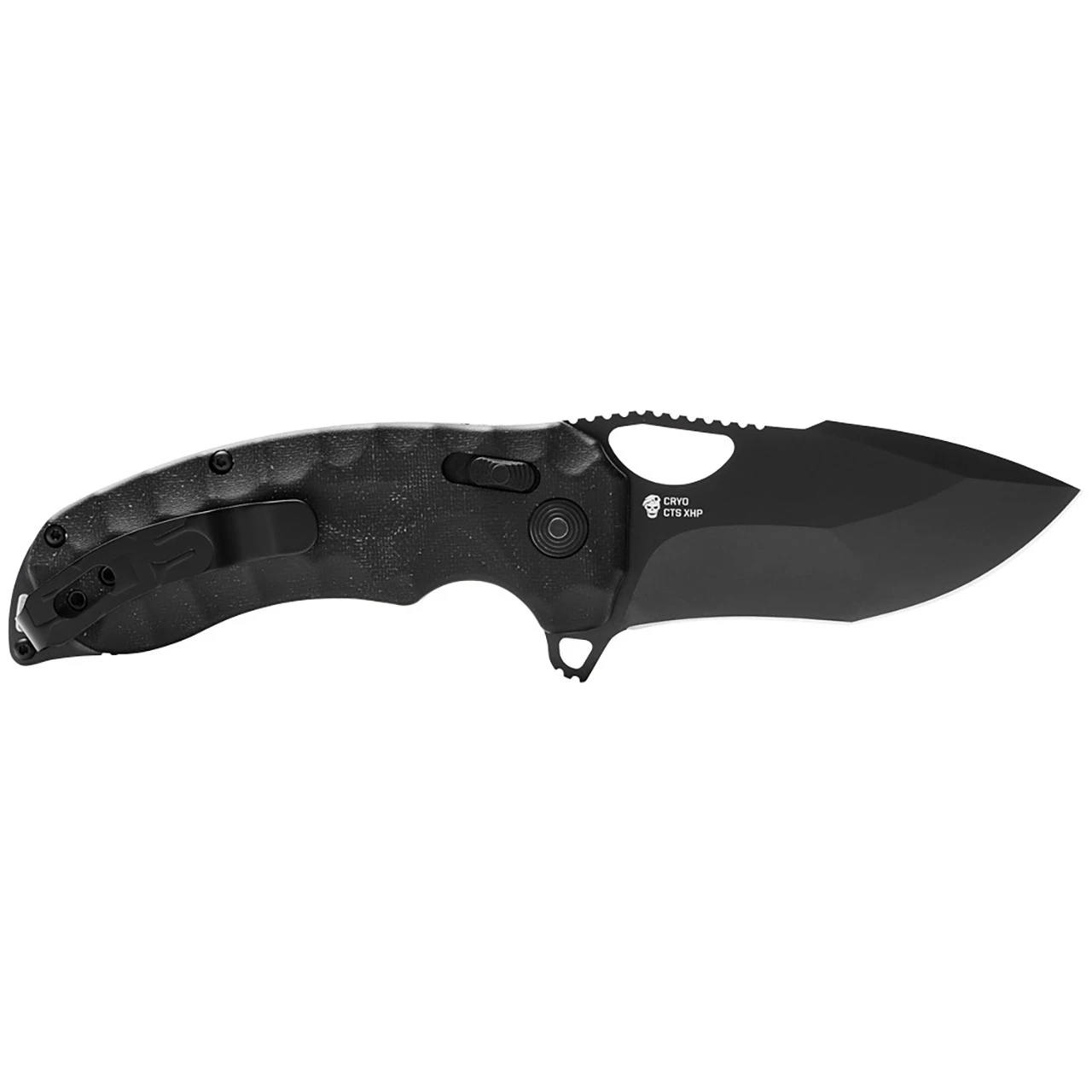 SOG Kiku XR Blackout Linen Micarta Tanto Folder Knife 12-27-02-57 - Image 4
