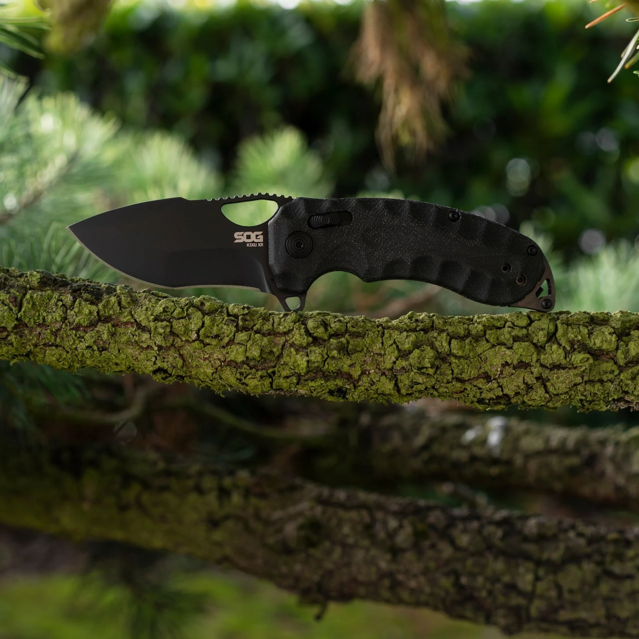 SOG Kiku XR Blackout Linen Micarta Tanto Folder Knife 12-27-02-57 - Image 8