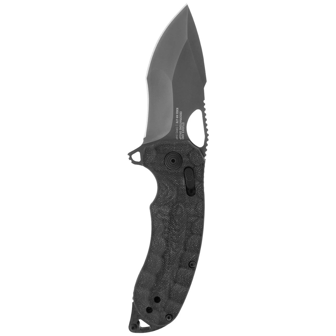 SOG Kiku XR LTE Blackout Micarta/Carbon Tanto Folder Knife 12-27-04-57 - Image 2