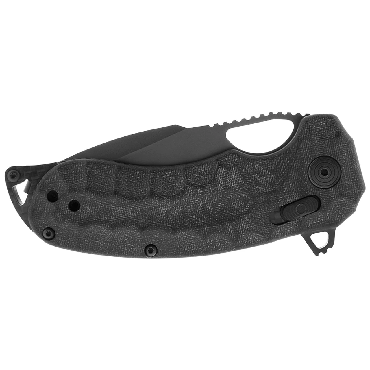 SOG Kiku XR LTE Blackout Micarta/Carbon Tanto Folder Knife 12-27-04-57 - Image 4