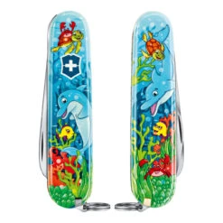 Victorinox Swiss Army Knife 'My First Victorinox Children Set', Dolphin Theme, 9 Function -
